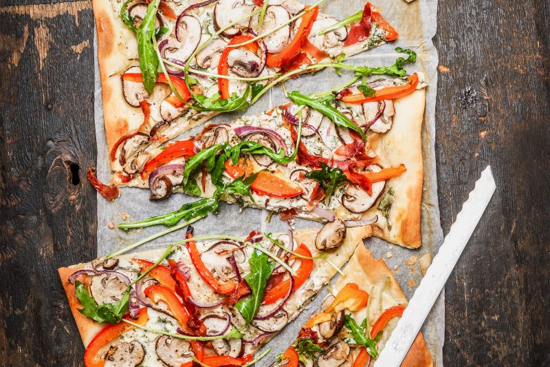 Vegetarischer Flammkuchen