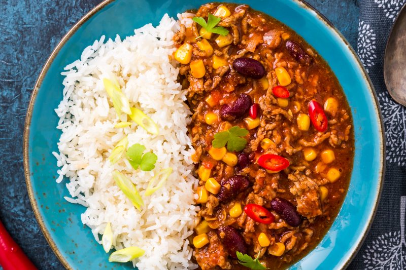 Chili con Carne mit Reis