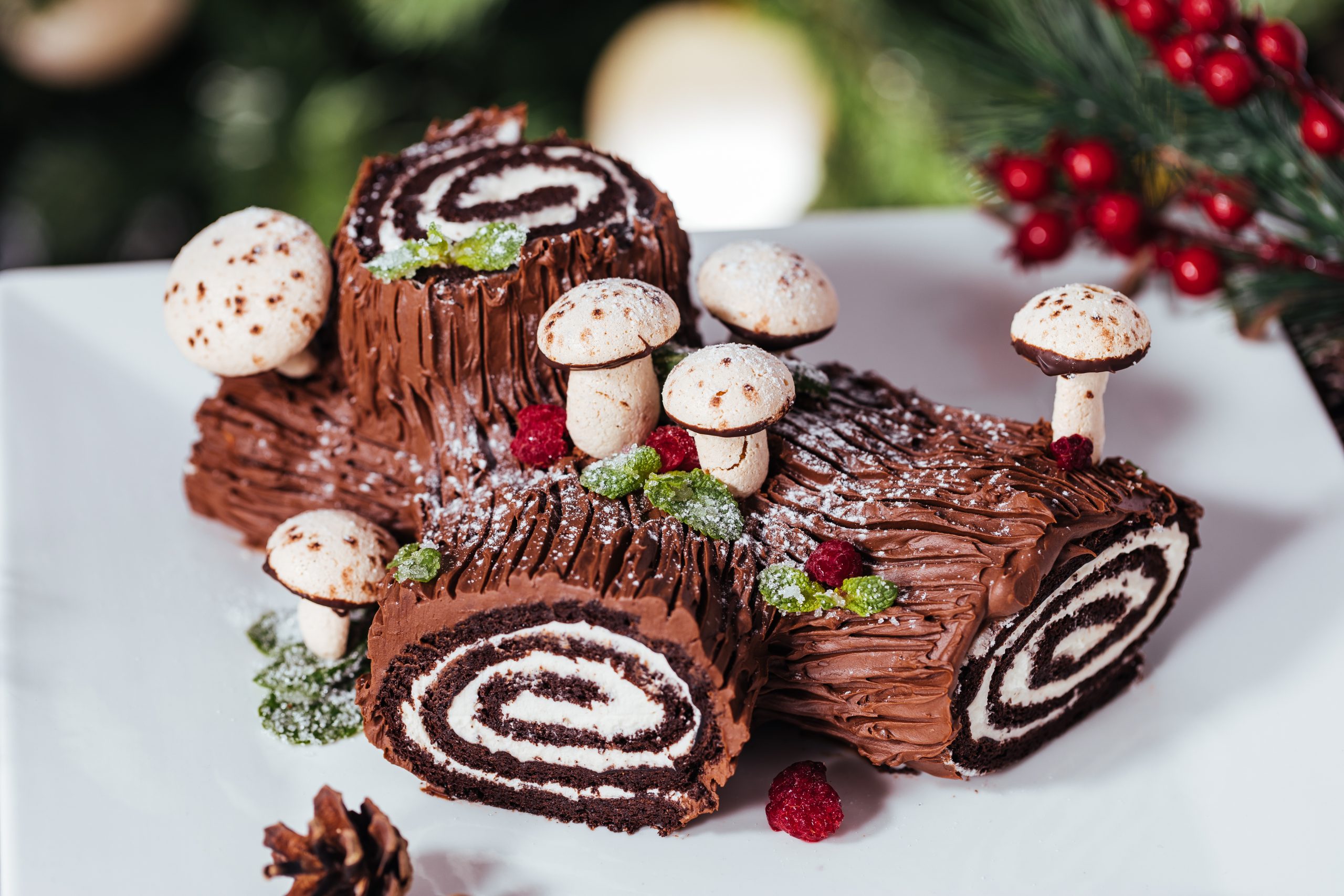 Bûche de Noël - französischer Weihnachtskuchen | Rezept