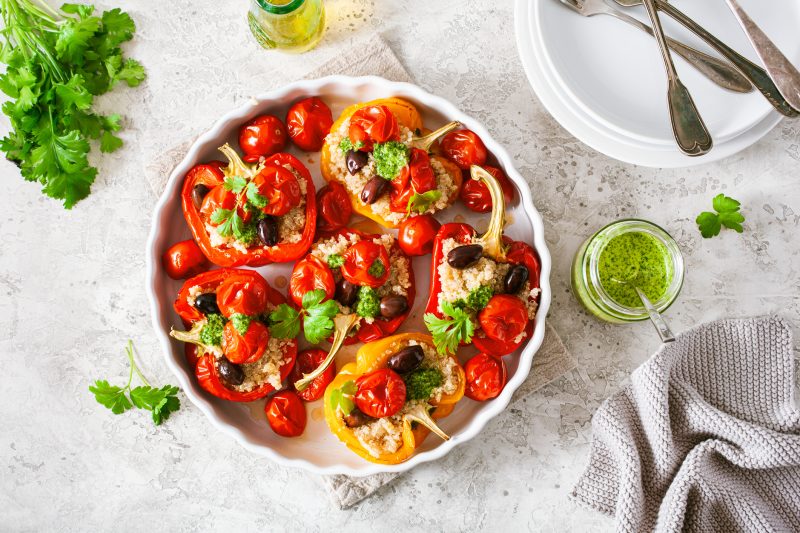 Ofenpaprika mit karamellisierten Tomaten