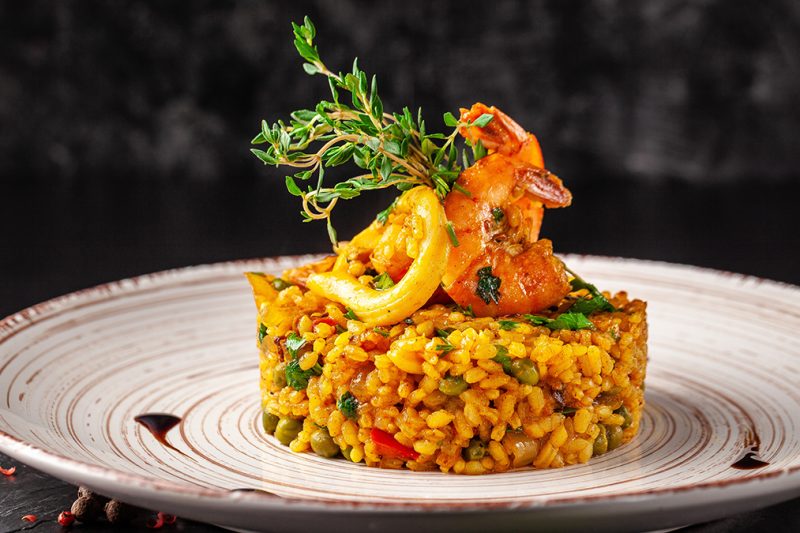 Paella-T&ouml;rtchen mit Meeresfr&uuml;chten