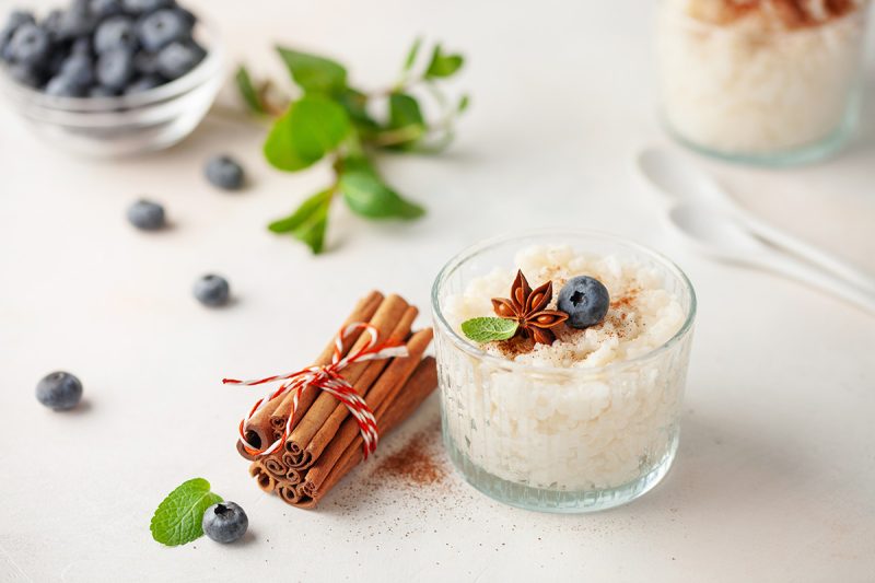 Milchreis mit Blaubeeren
