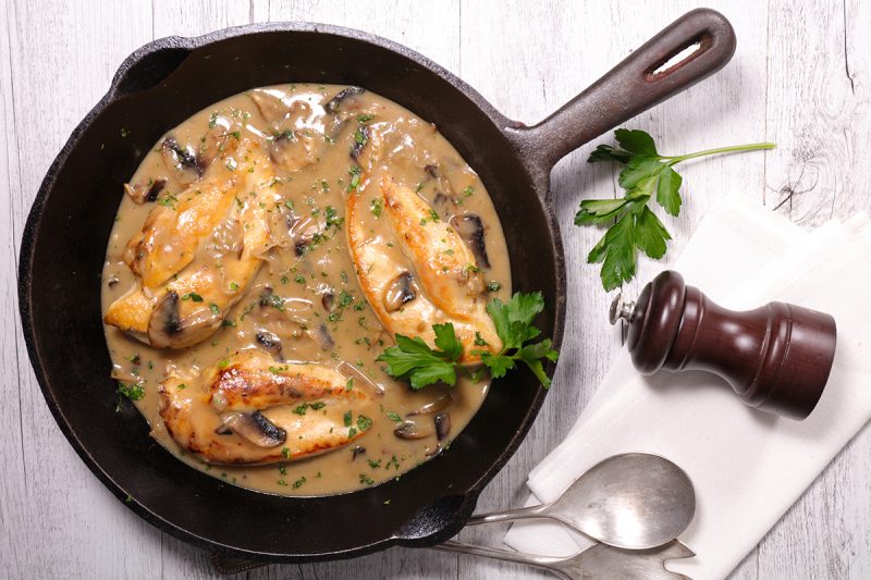 Zartes Hähnchenfilet in Champignonrahm-Soße Zartes Hähnchenfilet in Champignonrahm-Soße