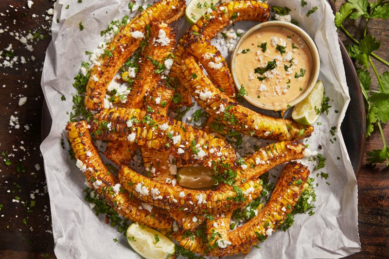 Airfryer Corn Ribs mit Chili-Limetten-Dip