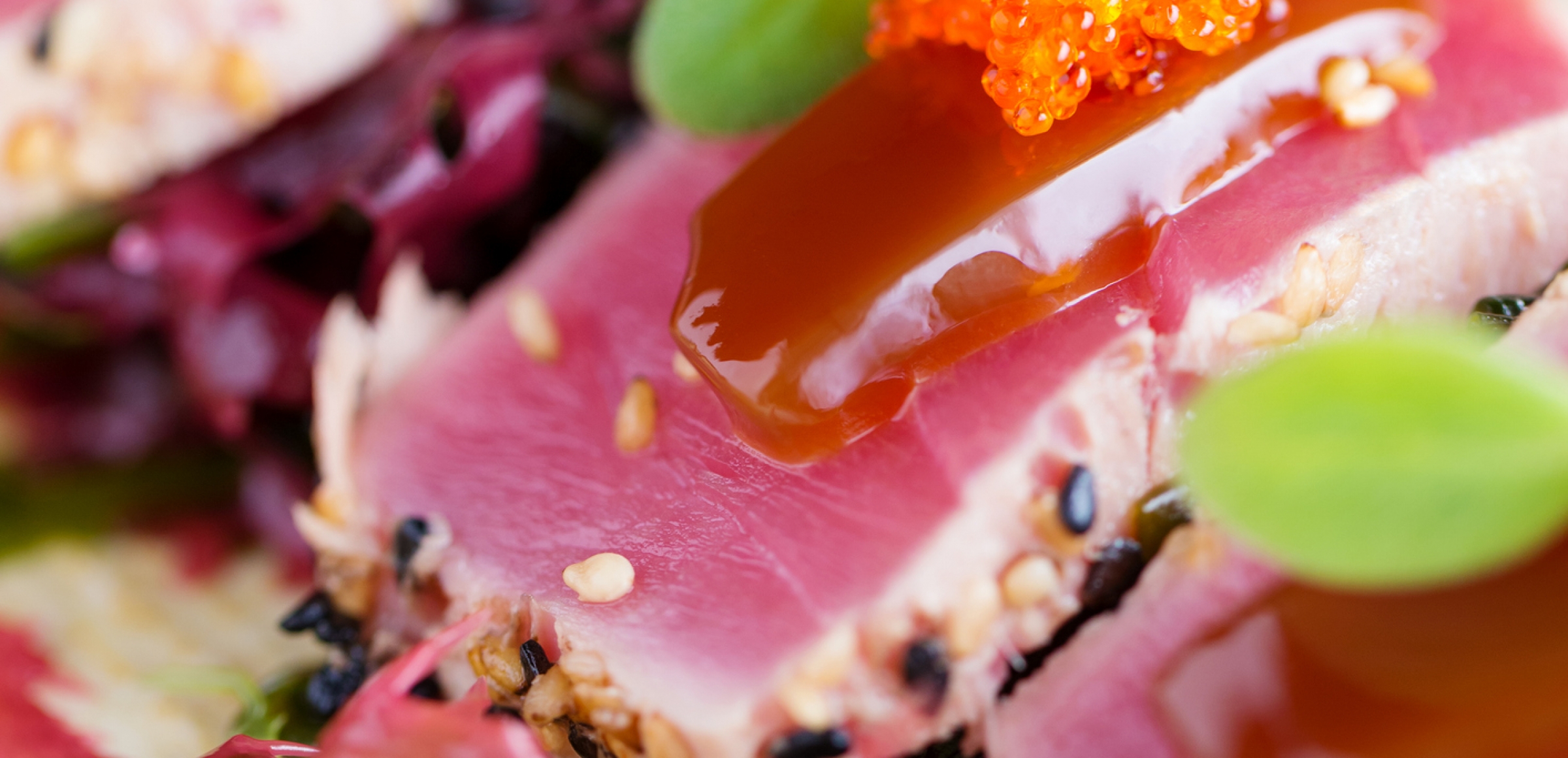 Thunfisch-Tataki im Gomasio-Mantel mit Gurkensalat | Rezept