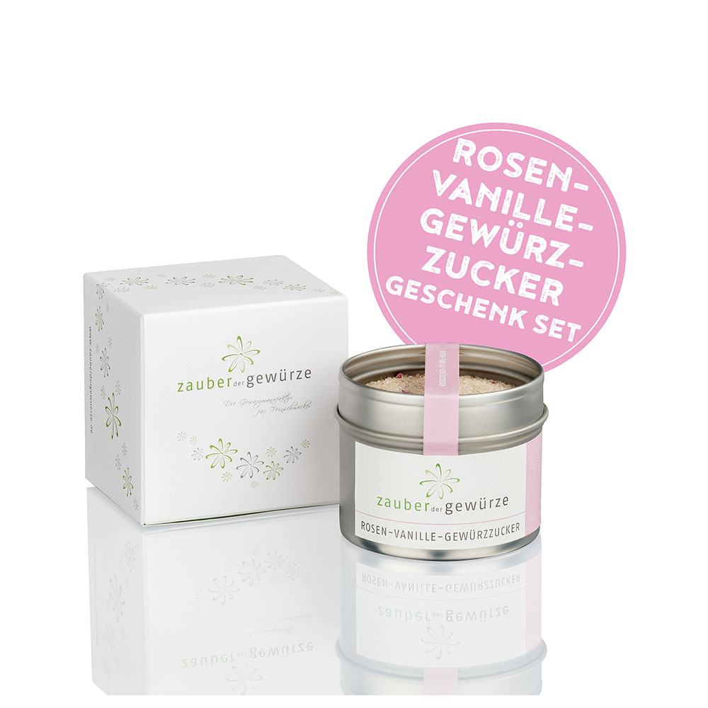 Rosen-Vanille-Gewürzzucker 1-er Geschenkbox Rosen-Vanille-Gewürzzucker 1-er Geschenkbox