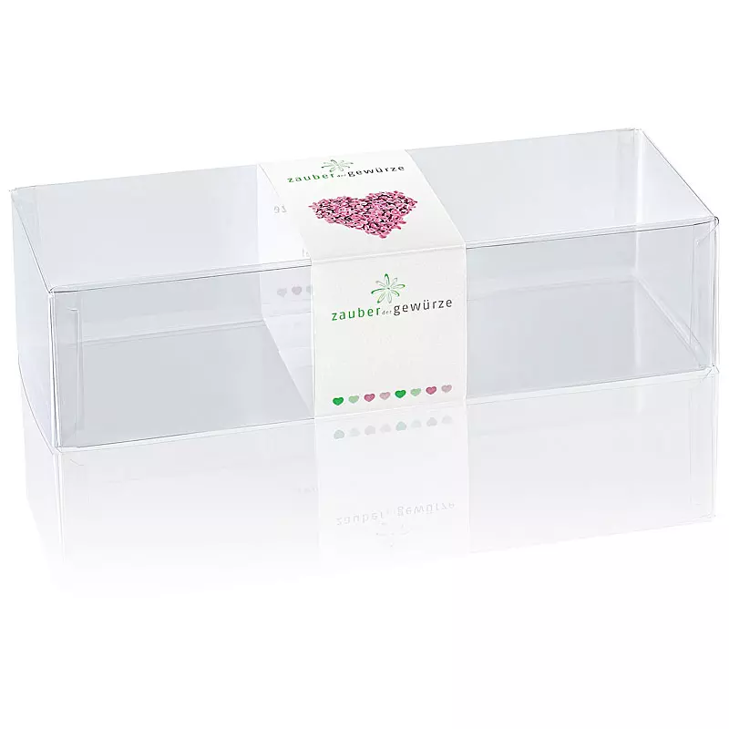 Klarsicht-Box lila Herz 3-er (leer) für eigene Gewürz-Auswahl