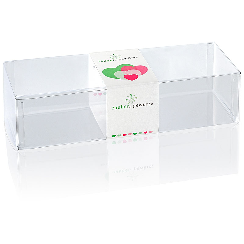 Klarsicht-Box bunte Herzen 3-er (leer) für eigene Gewürz-Auswahl