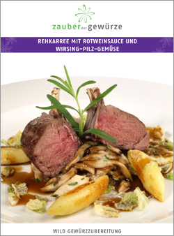 Rehkarree mit Rotweinsauce und Wirsing-Pilz-Gemüse