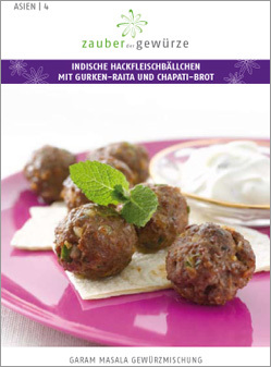 Indische Hackfleischbällchen mit Gurken-Raita und Chapati-Brot