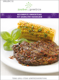 Beschwipste Rindersteaks mit gegrillten Maiskolben