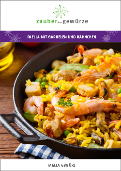 Paella mit Garnelen und Hähnchen