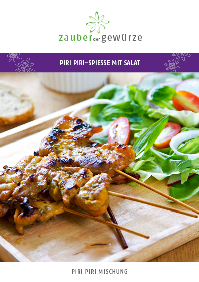 Piri Piri -Spiesse mit Salat