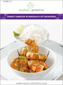 Pikante Garnelen in Kokosmilch mit Basmatireis