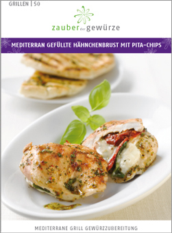 Mediterran gefüllte Hähnchenbrust mit Pita-Chips